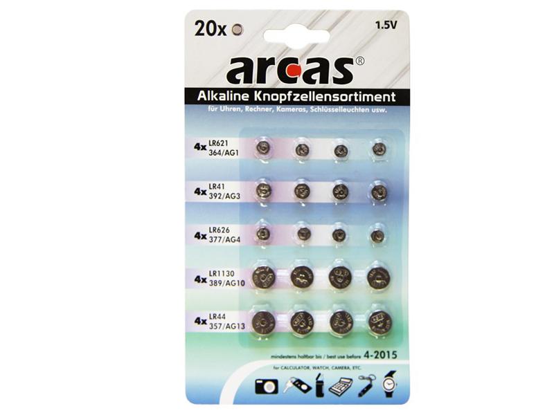 Arcas Alkaline Nappiparistot AG1-AG13, 1.5V, 20 kpl Arcas Alkaline Nappiparistot AG1-AG13, 1.5V, 20 kpl